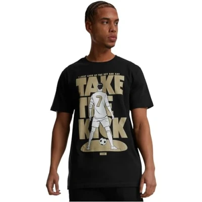 Abbildung von Merchcode Footballs Coming HOME TAKE THE KICK Tshirt print, Herren, Größe: Large, Black