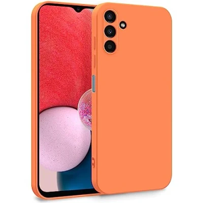 Abbildung von MyGadget Hülle für Samsung Galaxy A13 5G A04s Zweilagige Handyhülle mit Kameraschutz Cover Innenfutter &amp; Silikon außen Orange