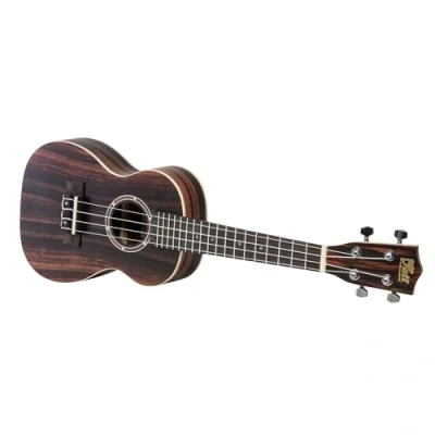 Abbildung von VOLT by Voggenreiter Ukulele Zebrano, Größe: Concerto, laminierte Decke Mahagoni, Griffbrett: Palisander, edle Lackierung, auffallenden Zebrano Maserung, Länge: 600 mm, inkl. gefütterte Tasche