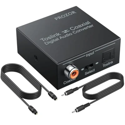 Abbildung von PROZOR Optisch Koaxial Bidirektional DA Wandler Digital Audio Konverter DAC Toslink SPDIF Coaxial Adapter Splitter, DTS/Dolby AC3 192 KHz