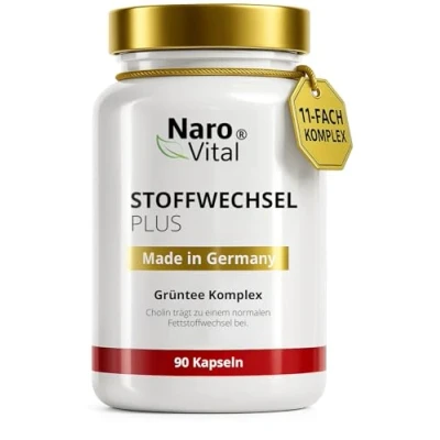 Abbildung von Stoffwechsel Komplex Hochdosiert mit Grüntee, Grüner Kaffee, Bittermelone, Guarana, Cholin und Ingwer 90 vegane Kapseln Tabletten Diät Unterstützung