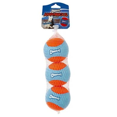 Abbildung von Chuckit! Amphibious Dog Balls Floating Toy Fetch Indoor and Outdoor Toys for Dogs 3 Pack