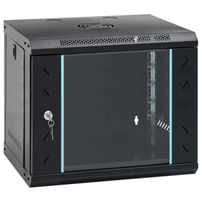 Abbildung von vidaXL 9U Wand Netzwerkschrank, Serverschrank Wandmontage, 19&quot; Wandgehäuse Rack Server Schrank, Wandschrank Datenschrank Abschließbar, IP20