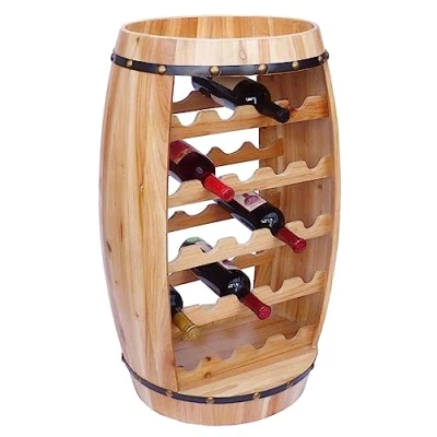 Abbildung von DanDiBo Weinregal Holz Weinfass 80 cm Flaschenregal Natur Bar