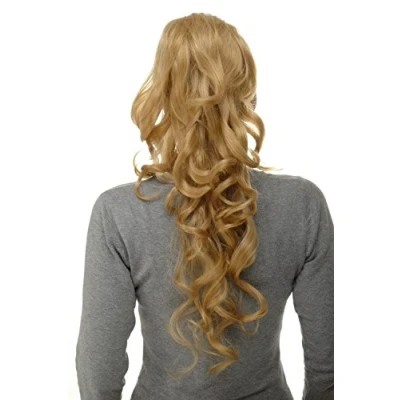 Abbildung von WIG ME UP Haarteil Zopf Pferdeschwanz voluminös lockig sehr lang 60 cm Mini Butterfly Klammer + Steckkämme Gummizug Blond Mix WK08 611B