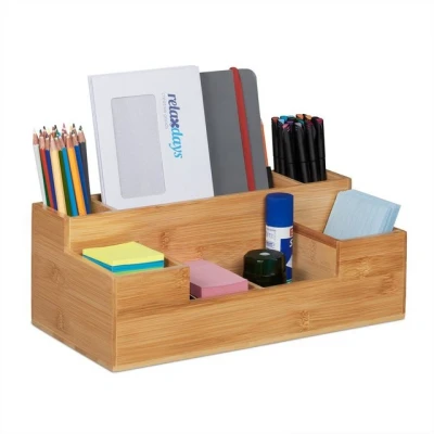 Abbildung von relaxdays Organizer Schreibtisch aus Bambus