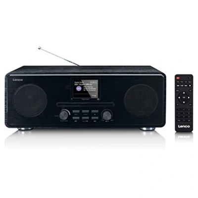 Abbildung von Lenco DAR 061 Dab+ CD Radio Bluetooth 5.0 und FM PLL Empfänger LCD Display Zwei Stunden Aufwachen 2 x 10 W RMS Equalizer Aux In 3,5 mm Schwarz