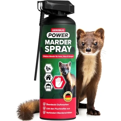 Abbildung von Gerobug Anti Marderspray XXL für Auto, Dachboden, Haus &amp; Garage 400 ml Marderschreck Marderschutz Auto Motorraum Langanhaltende Marderabwehr Spray mit verbesserter Formel