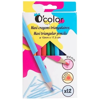 Abbildung von Piccolino 12 dicke Buntstifte dreieckig dreikant Maxi Dickkern Buntstifte, Farbstifte 4mm Mine, 12er Etui