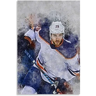 Abbildung von LBMED Leinwand Druck Poster Der Beste Eishockeyspieler Leon Draisaitl Sports für Moderne Familiendekoration Wandkunst Kunstwerk Malerei Kunstdrucke Bild 23.6&quot;x35.4&quot;(60x90cm) Kein Rahmen