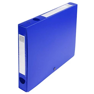 Abbildung von Exacompta 54632E 10er Pack Sammelbox OPAK für DIN A4 mit Rückenschild beidseitig 40 mm breit aus starkem Kunststoff Archivbox Heftbox Sammelmappe ideal Schule und Büro blau