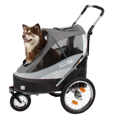 Abbildung von Innopet Sport Dog Trailer De Luxe Hundeanhnger 86x60x112 cm Grau...