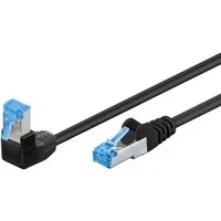 Abbildung von Goobay 51557 CAT 6A Patchkabel, Highspeed, 90 Grad Stecker, Netzwerkkabel, Ethernet, Playstation, Xbox, DSL, PimF, RJ45 Schwarz, 1 Meter