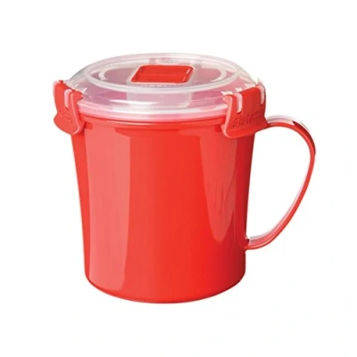 Abbildung von Sistema Mikrowelle Suppe Becher/Lunch Stew Hot Drinks Cup, 656ml BPA Free Rot/Klar