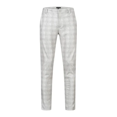 Abbildung von JEFF Herren JFLeo Chino Stoffhose mit 4 Taschen Chinohose Herrenhose Stretch Hose Grey Check 34/32