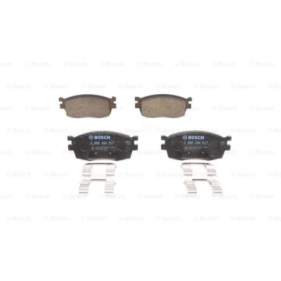 Abbildung von BOSCH 0 986 494 617 Bremsbelagsatz Low Metallic mit akustischer Verschleißwarnung Anti Quietsch Blech HYUNDAI: ACCENT 3 Stufenheck,