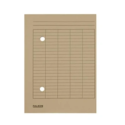 Abbildung von Original Falken 100er Pack Umlaufmappe. Made in Germany. Aus Recycling Karton für DIN A4 mit 2 seitiger Organisationsdruck grau Blauer Engel Hefter ideal Büro,Schule und mobile Organisation
