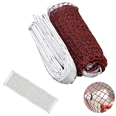 Abbildung von Badmintonnetz Tragbares Volleyballnetz Tennisnetz Verstellbar Trainingsnetz im Freien Für Garten Beach Sports 6.1X0.76M Rot