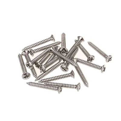 Abbildung von Musiclily Pro 3,0x25mm Gurtknöpfe Schrauben für Strap Button Gitarre oder Bass, Nickel (20 Stück)