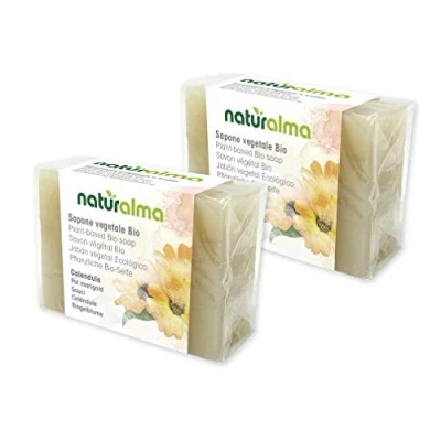 Abbildung von Pflanzliche handwerkliche Seife RINGELBLUME Bio 2 X 100g Naturalma handwerklichen Kalltverarbeitung Vega