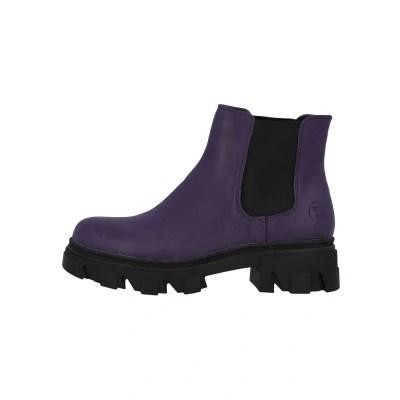 Abbildung von Palado Chelsea Boots Damen Paros modische Stiefeletten für Frauen bequeme Winterschuhe Herbst &amp; Winter elegante Winterstiefel mit Absatz Lila UK4,5 EU37