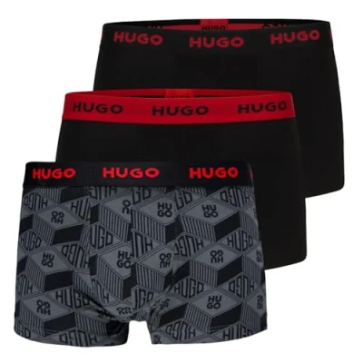 Abbildung von HUGO Trunk Design 3 PACK Panties, Herren, Größe: Medium, Black