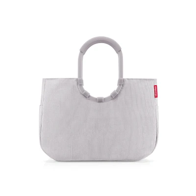 Abbildung von reisenthel loopshopper L cord grey Stabile Tasche mit praktischen Fächern aus recycelten PET Flaschen Charmantes und wasserabweisendes Design