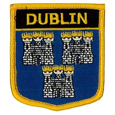 Abbildung von Aufnäher, Motiv: Dublin, bestickt, 6 x 7 cm (2 1/2 2 3/4 Zoll)