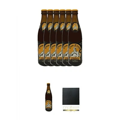 Abbildung von Odin Trunk Honigbier 7 x 0,5 Liter Deutschland + Schiefer Glasuntersetzer eckig ca. 9,5 cm Durchmesser
