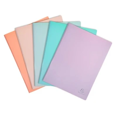 Abbildung von Exacompta OPAK 88100E Karton mit 8 Dokumentenhüllen 100 Hüllen aus glattem Kristall 200 Seiten für A4 Format Maße 24 x 32 cm Einband halbfestem Polypropylen verschiedene Farben