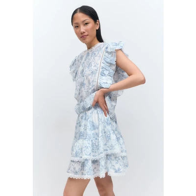 Abbildung von Gina Tricot   Boho mini skirt   miniröcke   Blau   XS   Dame
