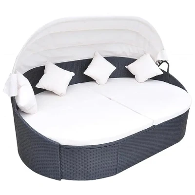 Abbildung von vidaXL Sonnenliege Poly Rattan Sonneninsel Gartenmöbel Gartenliege Lounge