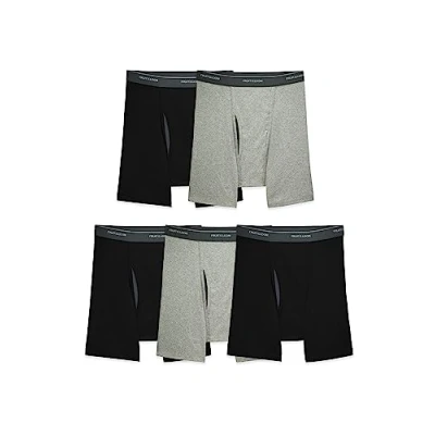 Abbildung von Fruit of the Loom Herren Coolzone Boxer Briefs, Moisture Wicking &amp; Breathable, Assorted Color Multipacks Slip, 5 Stück Schwarz/Grau, Medium (5er Pack)