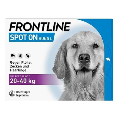 Abbildung von FRONTLINE Spot ON Hund L gegen Zecken, Flöhe &amp; Haarlinge (große Hunde 20 bis 40 kg) 3X Pipetten für zu 3 Monate Schutz wasserfest