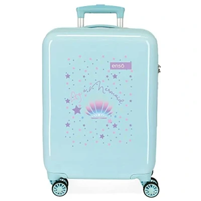 Abbildung von Enso Be a Mermaid Kabinenkoffer Grün 38x55x20 cms Hartschalen ABS Kombinationsschloss 34L 2,6Kgs 4 Doppelräder Handgepäck