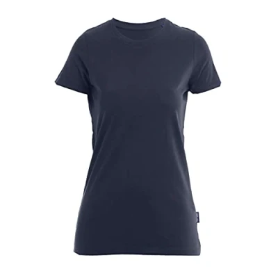 Abbildung von HRM Damen Luxury Roundneck Tee, Navy, Gr. XL I Premium T Shirt Rundhalsausschnitt aus 100% Bio Baumwolle Basic bis 60C waschbar Hochwertige &amp; nachhaltige Oberteile