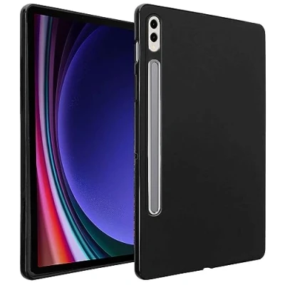 Abbildung von Wigento Für Samsung Galaxy Tab S9+ Plus und FE Schwarz Tablet Tasche Hülle Case TPU Silikon dünn