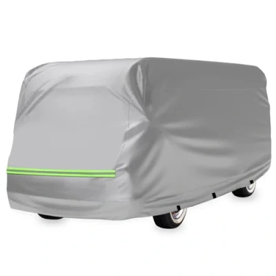 Abbildung von Ganzgarage für VW Type 2 T1 T2 T3 1950 1992, wasserdichte Atmungsaktive UV beständig Vollständige Autoabdeckung Ersatz Bulli Kasten Transporter I II III (Grau)