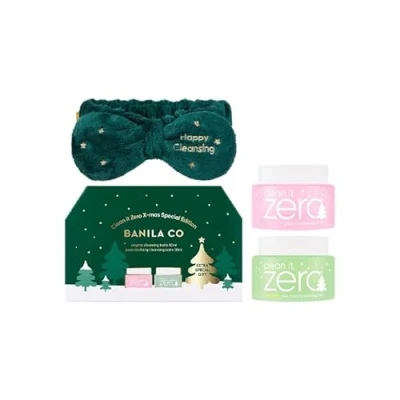 Abbildung von BANILA CO Clean it Zero Reinigungsbalsam Weihnachts SondereditionVeganer koreanischer Make up Entferner, porenaufhellendes GesichtsreinigungsgelKostenloses Stirnband inklusive, Geschenkset