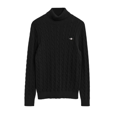 Abbildung von GANT Cable Turtle NECK Strickpullover, Herren, Größe: Small, Evening blue