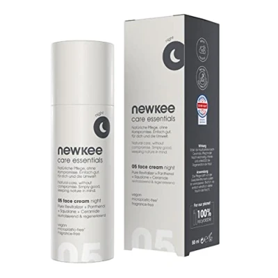 Abbildung von newkee Nachtcreme (50 ml), intensive Gesichtscreme für jeden Hauttyp, reichhaltige Nachtflege, Night cream entwickelt von Manuel Neuer &amp; Angelique Kerber Skincare Gesichtsmaske Damen und Herren
