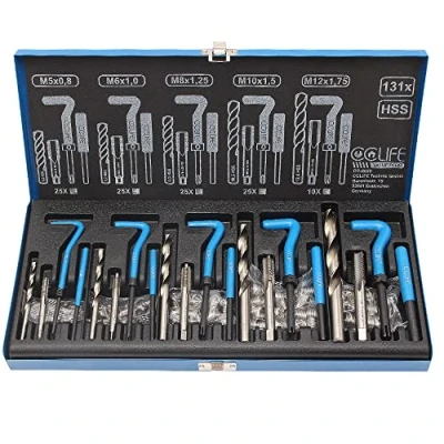 Abbildung von CCLIFE Gewindebohrer 131tlg Gewinde Reparatur Satz Gewindereparatur Werkzeug Auto