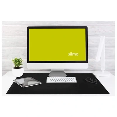 Abbildung von silmo Mauspad XXXL 900 x 600 mm großes Mousepad Groß Schwarz Vernähter Rand rutschfest Gaming Büro Office Homeoffice Tastatur XXL 90 60 cm Mouse Pad Mat alle Maus Arten