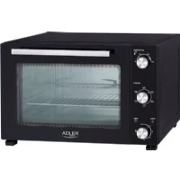 Abbildung von Adler Minibackofen AD 6028, Elektrobackofen, 60L, Mini Backofen, Umluft, Timer, Drehspieß, schwarz