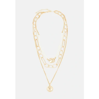 Abbildung von Urban Classics Ocean Layering Necklace Unisex Halskette goldcoloured, Herren, Größe: One Size, Gold coloured
