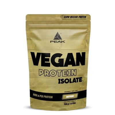Abbildung von PEAK Vegan Protein Isolat 750g Geschmack Chocolate I 25 Portionen Pulver pflanzliche Proteinquellen: Erbse &amp; Reisprotein für Muskelaufbau Süße aus Stevia GMO free 750 g