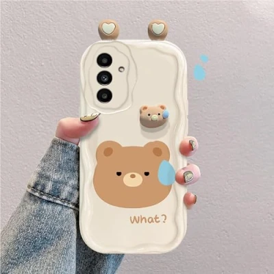 Abbildung von 3D Cartoon Hülle Kompatibel mit Samsung Galaxy S24 FE Süßes Stoßfestes und Stylisches Silikon Cover