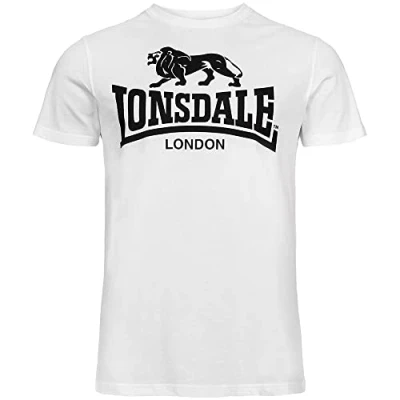 Abbildung von Lonsdale Normale Passform LOGO Tshirt print, Herren, Größe: Medium, White