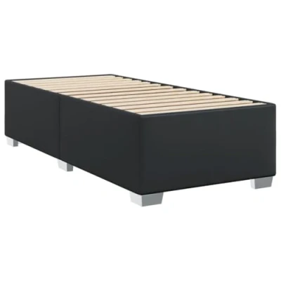 Abbildung von vidaXL Bettgestell, Bettrahmen mit Lattenrost, Polsterbett Bett für Schlafzimmer, Einzelbett Schlafzimmerbett, Schwarz 100x200cm Kunstleder