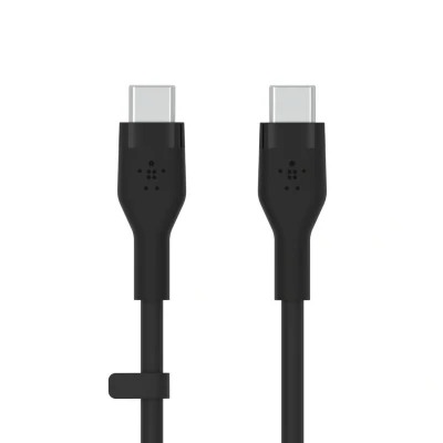 Abbildung von Belkin BoostCharge Flex Silikon USB C/USB C Ladekabel, IF zertifiziert zum Schnellladen mit Power Delivery PD für iPhone 16, 15, Galaxy S24, Pixel, MacBook Pro, iPad Pro/Mini, 3 m Schwarz
